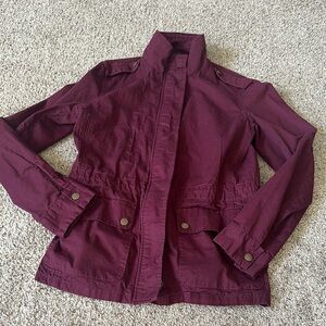 Love Tree Red Utility Jacket with Stand-Up Collar